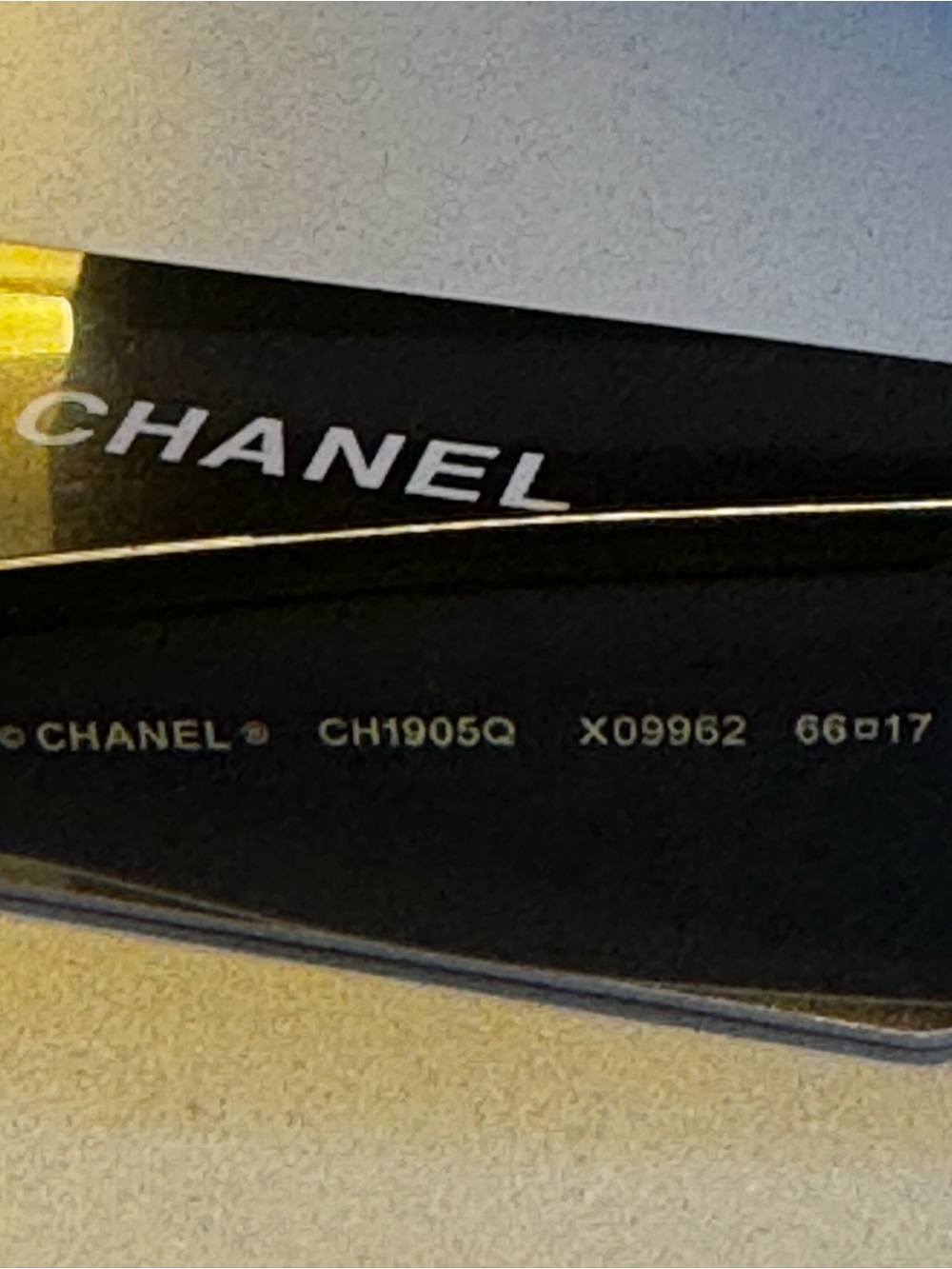CHANEL Black and White Rectangular Sunglasses with Grey Lenses - Picture 3 of 5